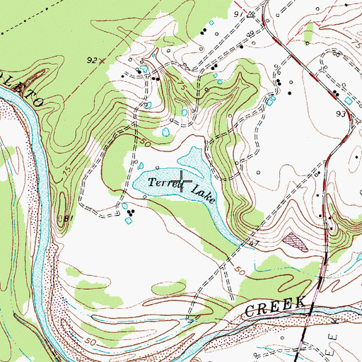 Topographic Map of Terrell Lake, TX