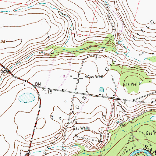 Topographic Map of Terrell Point Oil Field, TX