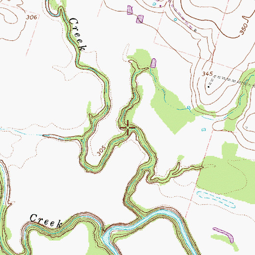 Topographic Map of Terry Branch, TX