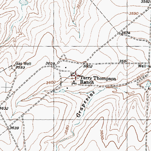 Topographic Map of Terry Thompson Ranch, TX