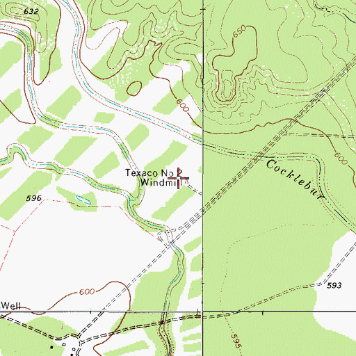 Topographic Map of Texaco Number Two Windmill, TX