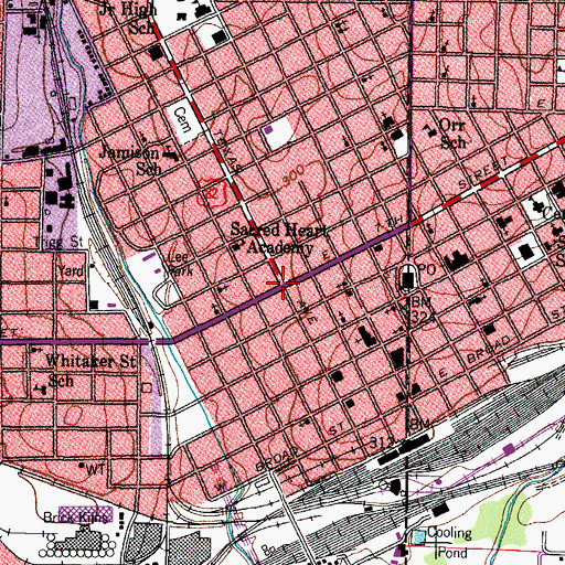 Topographic Map of Texarkana, TX