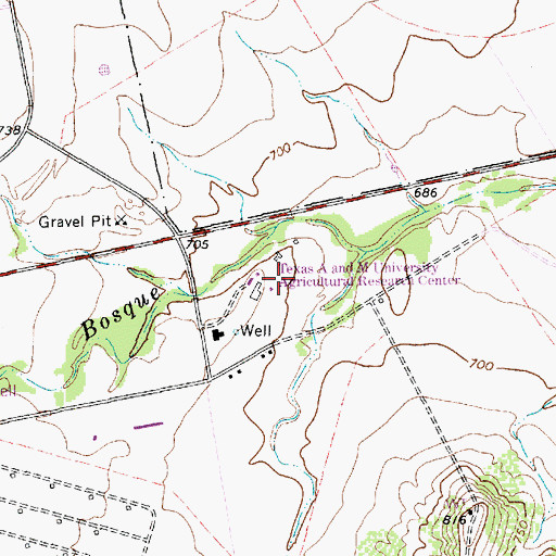 Topographic Map of Texas A and M University Research Center, TX