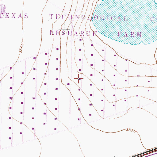 Topographic Map of Texas Technological College Research Farm, TX