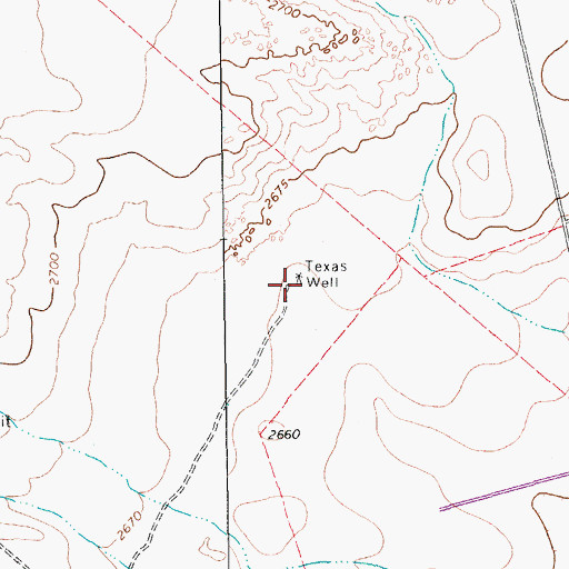 Topographic Map of Texas Well, TX