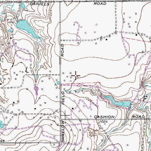 Topographic Map of Texhoma Oil Field, TX