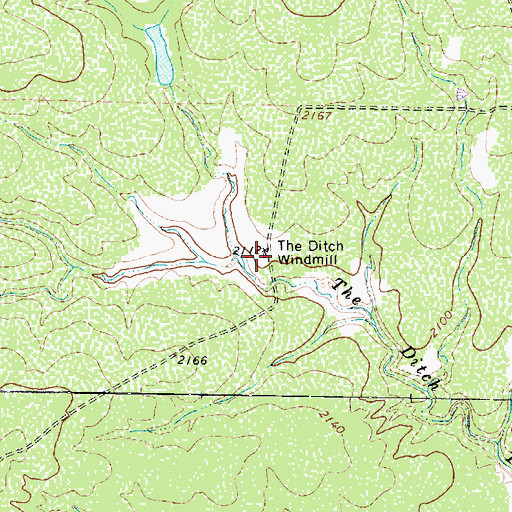 Topographic Map of The Ditch Windmill, TX