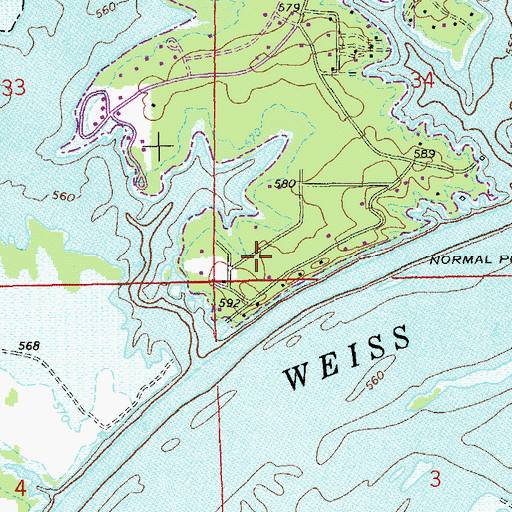 Topographic Map of Sewell Subdivision, AL
