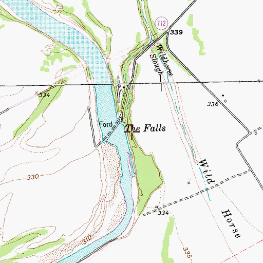 Topographic Map of The Falls, TX