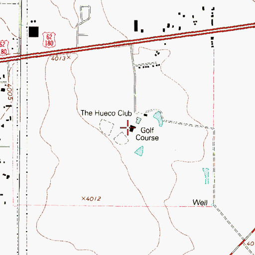 Topographic Map of The Hueco Club, TX