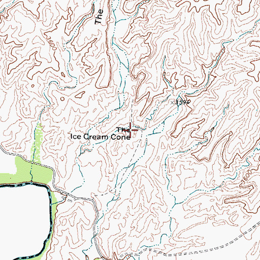 Topographic Map of The Ice Cream Cone, TX