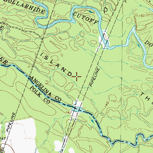 Topographic Map of The Island, TX