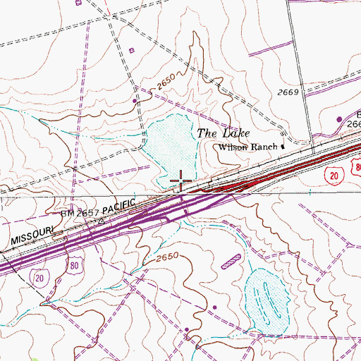 Topographic Map of The Lake, TX