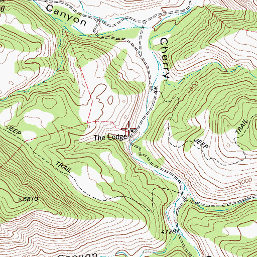 Topographic Map of The Lodge, TX