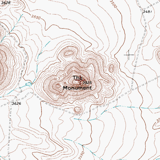 Topographic Map of The Monument, TX