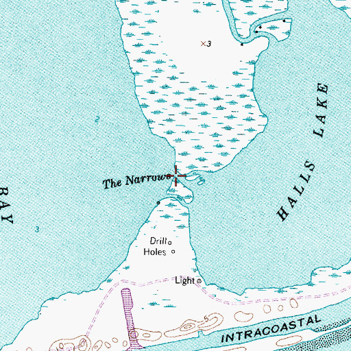 Topographic Map of The Narrows, TX