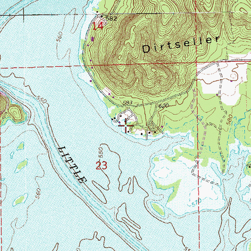 Topographic Map of Shangrila, AL