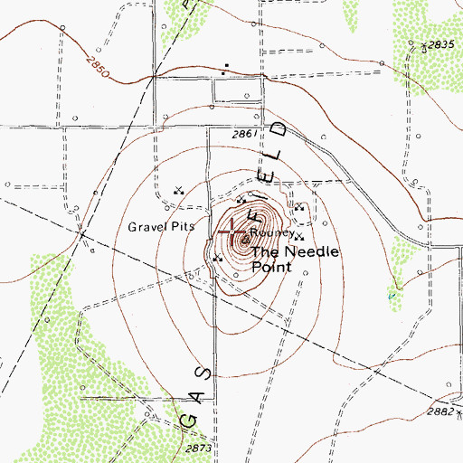 Topographic Map of The Needle Point, TX