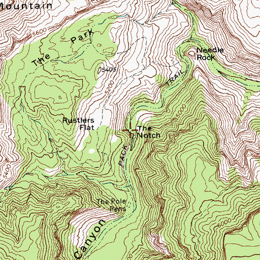 Topographic Map of The Notch, TX