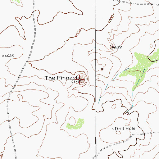Topographic Map of The Pinnacle, TX