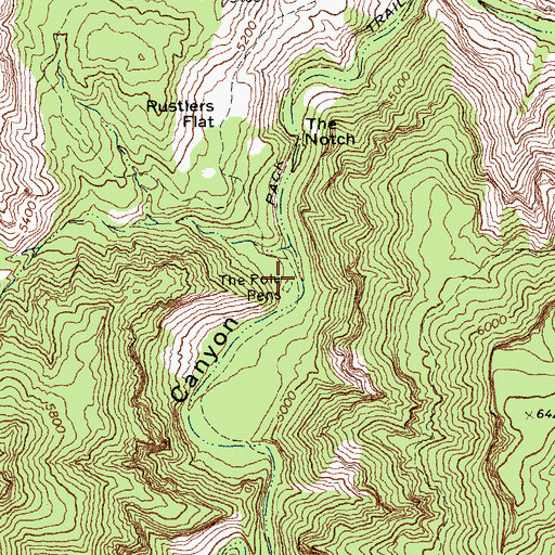 Topographic Map of The Pole Pens, TX
