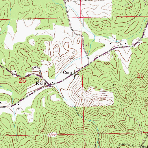 Topographic Map of Sheepskin Cemetery, AL
