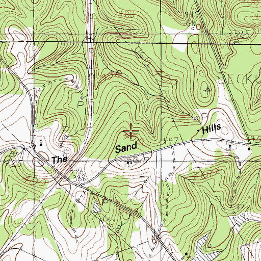 Topographic Map of The Sand Hills, TX