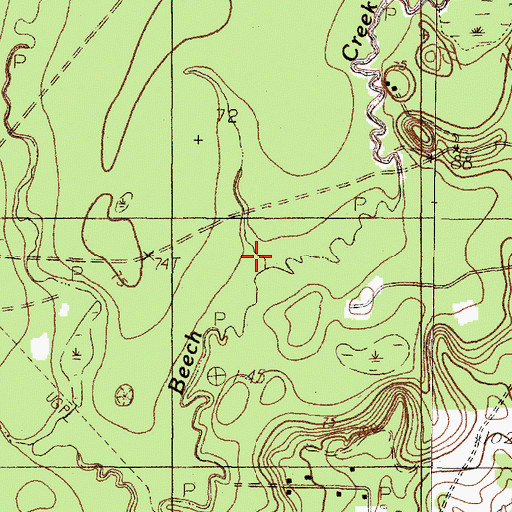 Topographic Map of Theuvenins Creek, TX