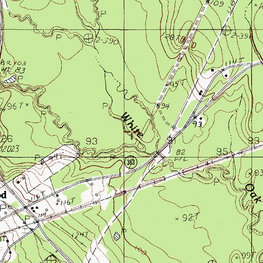 Topographic Map of Thickety Creek, TX