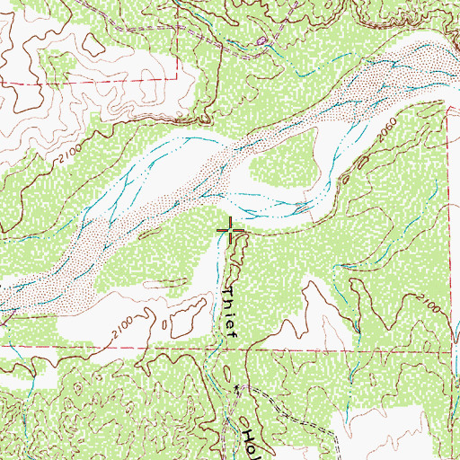 Topographic Map of Thief Hollow, TX