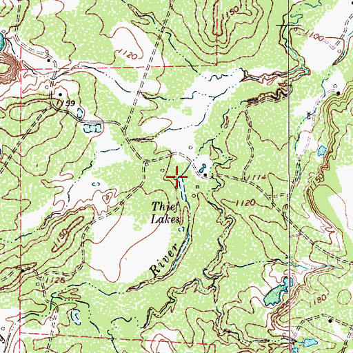Topographic Map of Thief Lakes, TX