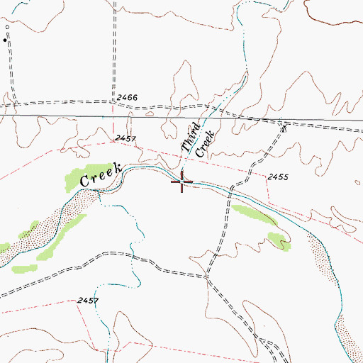 Topographic Map of Third Creek, TX