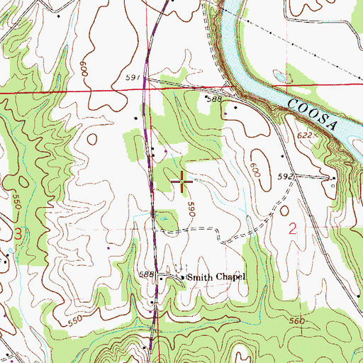 Topographic Map of Smith Chapel Cemetery, AL
