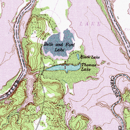 Topographic Map of Thomas Lake, TX