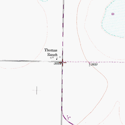 Topographic Map of Thomas Ranch, TX