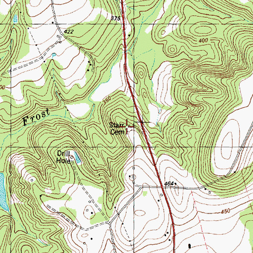 Topographic Map of Thomas Starr Cemetery, TX