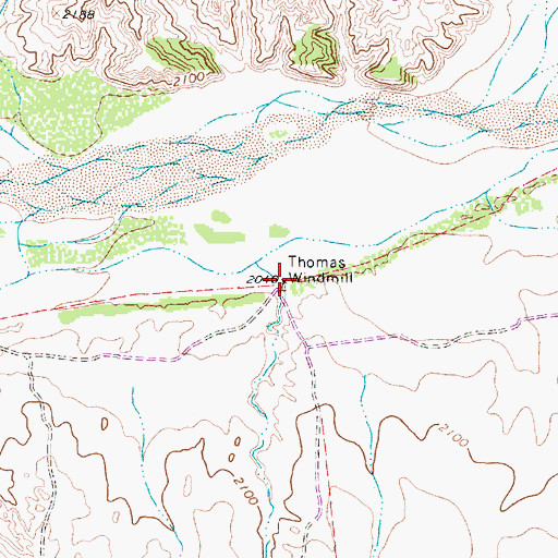 Topographic Map of Thomas Windmill, TX