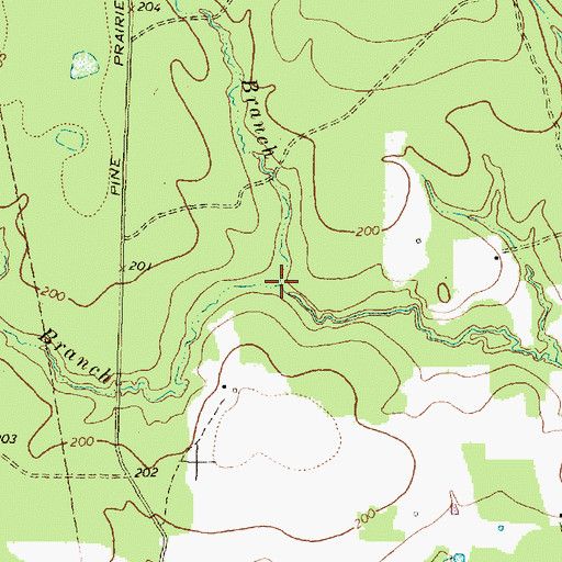 Topographic Map of Thompson Branch, TX
