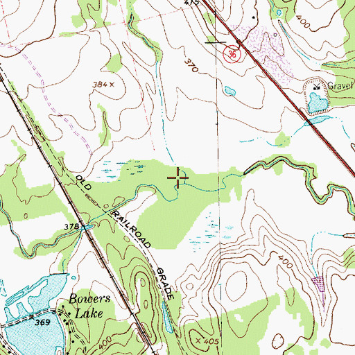 Topographic Map of Thompson Branch, TX