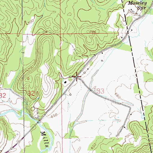 Topographic Map of Starkville (historical), AL