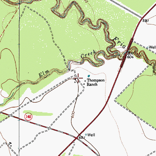 Topographic Map of Thompson Ranch, TX
