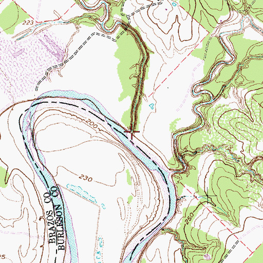 Topographic Map of Thompsons Creek, TX