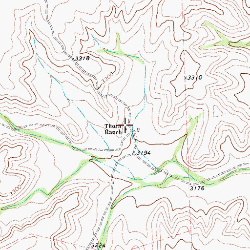 Topographic Map of Thorn Ranch, TX