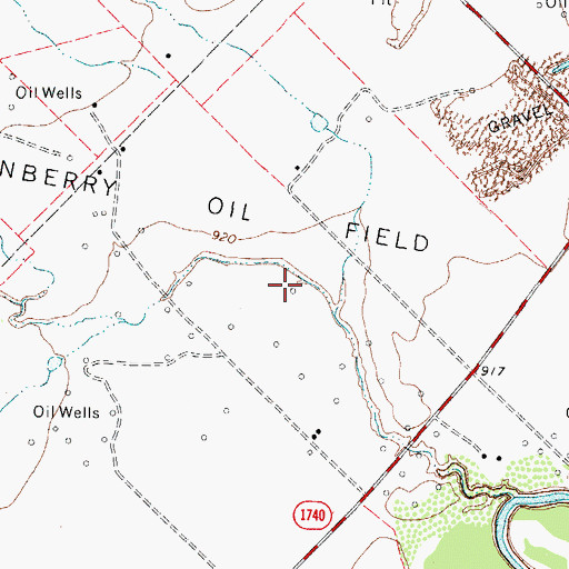 Topographic Map of Thornberry Oil Field, TX