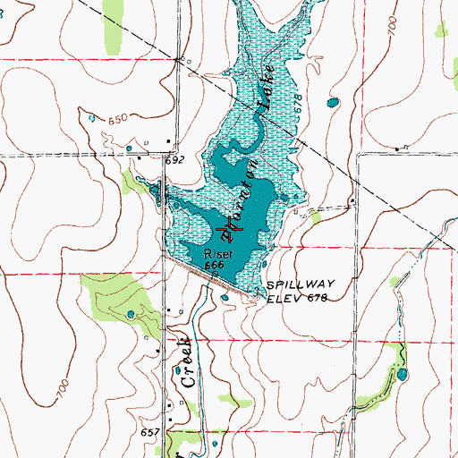 Topographic Map of Thornton Lake, TX