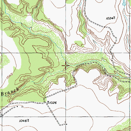 Topographic Map of Thorp Branch, TX