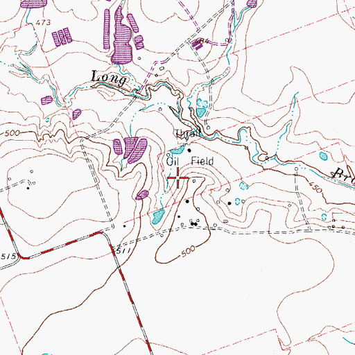 Topographic Map of Thrall Oil Field, TX