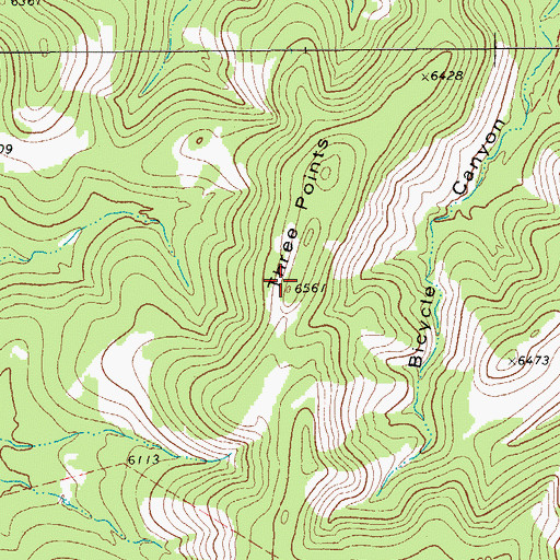 Topographic Map of Three Points, TX