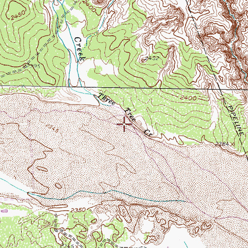 Topographic Map of Three Tree Creek, TX