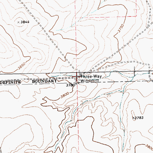 Topographic Map of Three-Way Windmill, TX